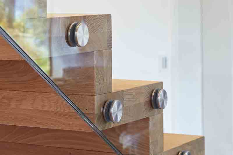 Faltwerktreppe Design Glashalterung